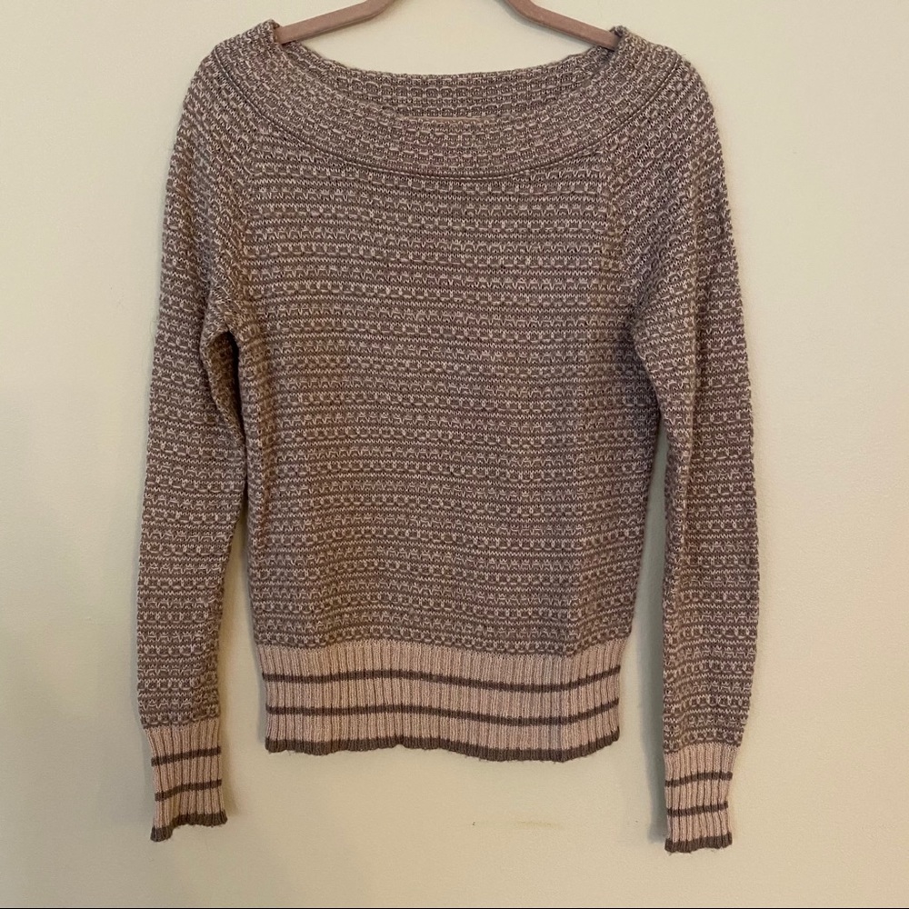 Boat neck taupe sweater